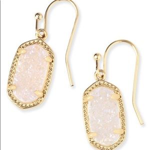 NIB Kendra Scott Druzy Drop Earrings in Pale Pink